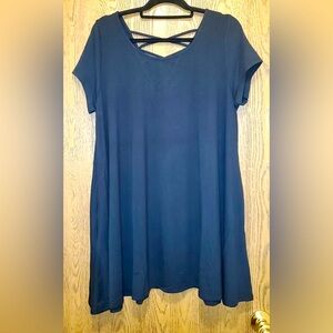 MOUNTAIN MAMAS Criss Cross Shorty Tunic Dress | NWT | Midnight Black